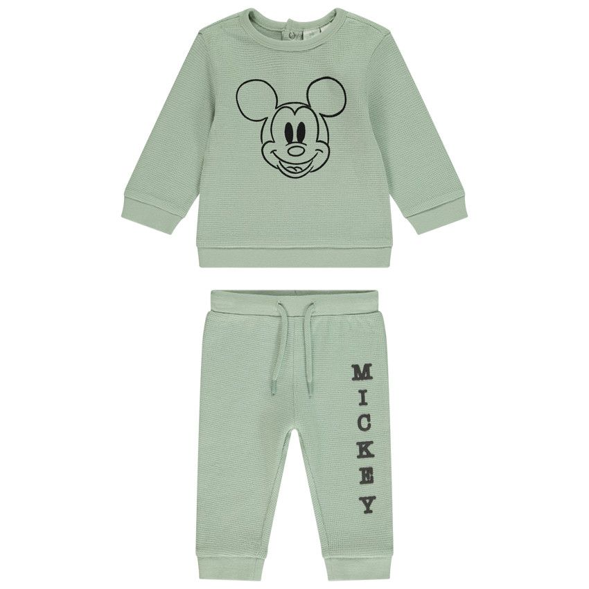 Ensemble jogging en nid d'abeille Mickey Disney pour bébé garçon - Vert