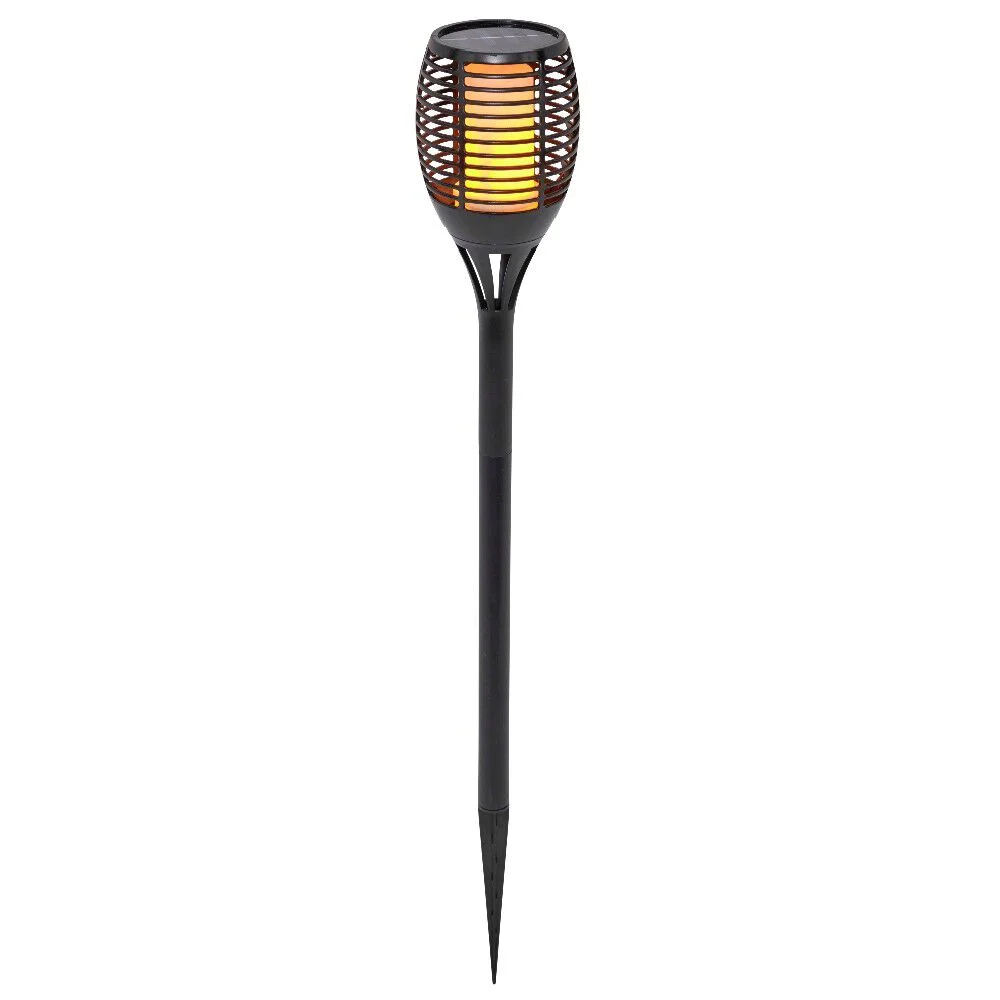 Borne solaire 3en1 effet flamme à poser ou planter 72 LED chaude