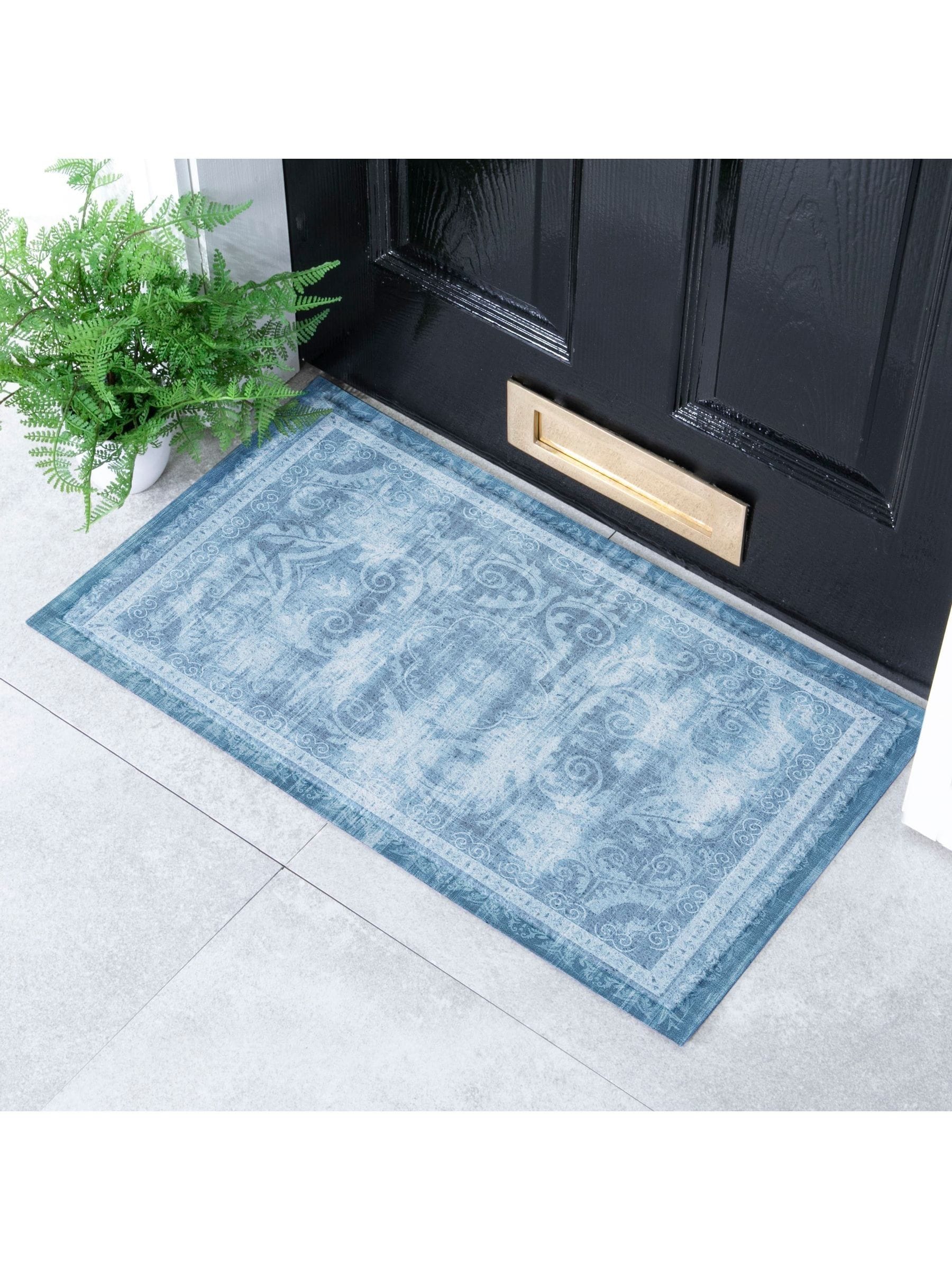Artsy Mats Verbleekte Blauw Perzische Stijl Binnen- en Buitendeurmat