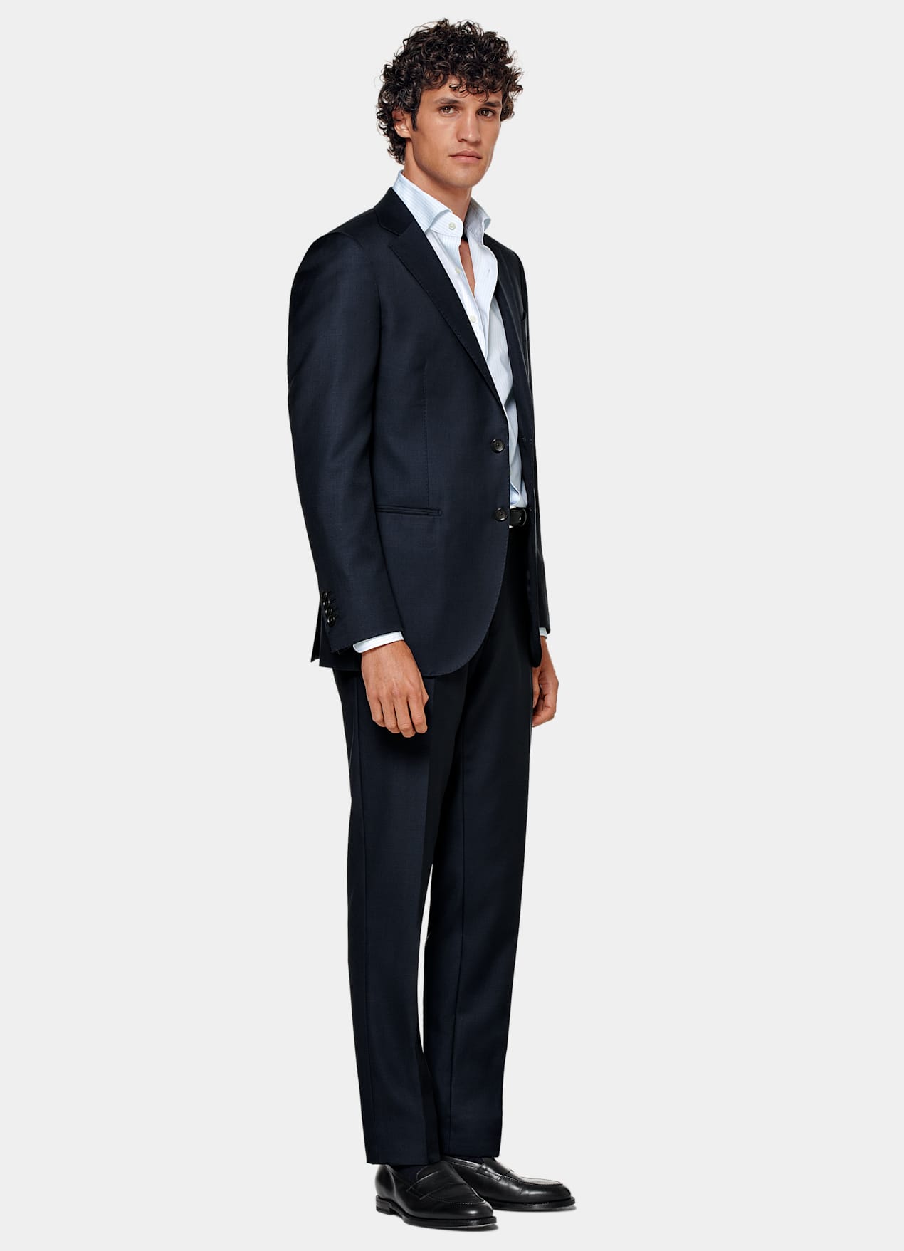 Pantalon de costume Slim Leg Straight bleu marine