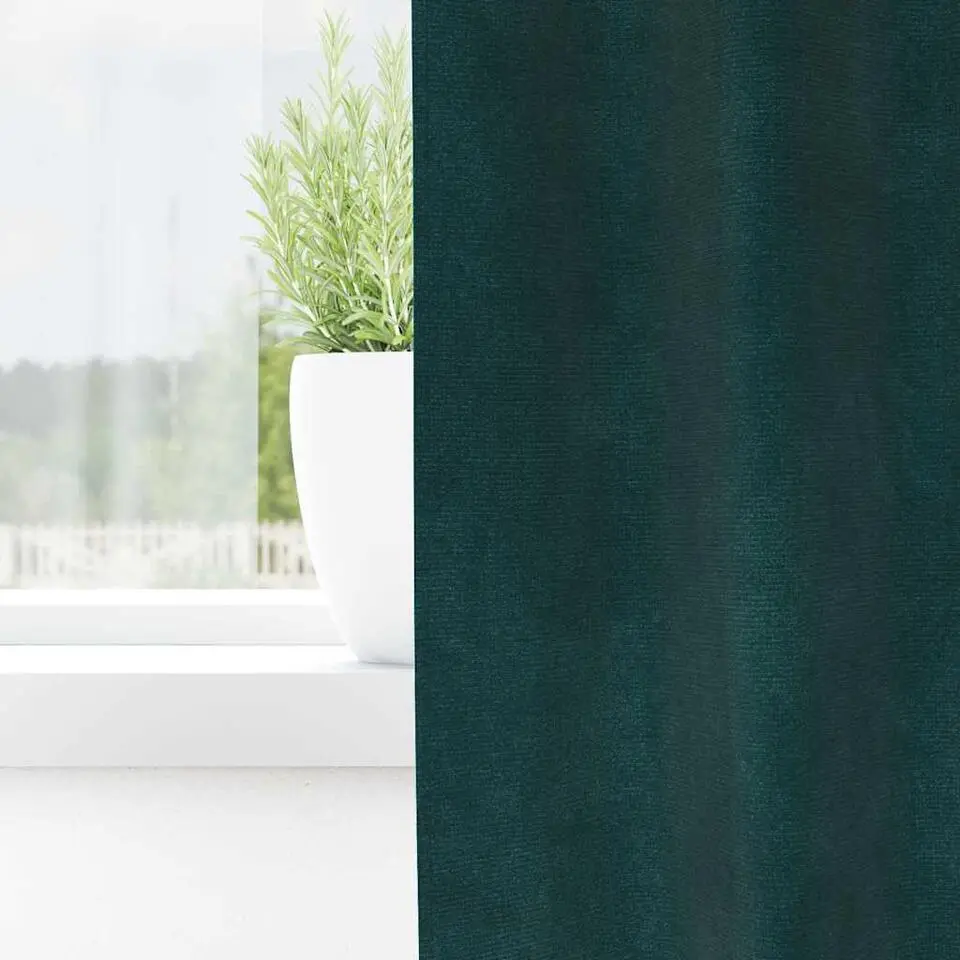 vidaXL Gordijnen met ringen - Donkergroen - 140x245 cm - Fluweel - 2 Stuks
