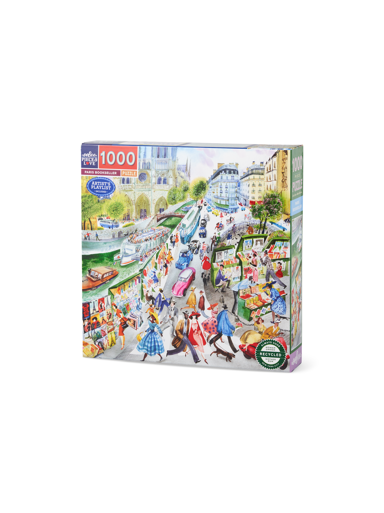 Paris Bookseller-puslespil 1000 brikker | Papir. 58,4 x 58,4 cm. | Multi | Eeboo