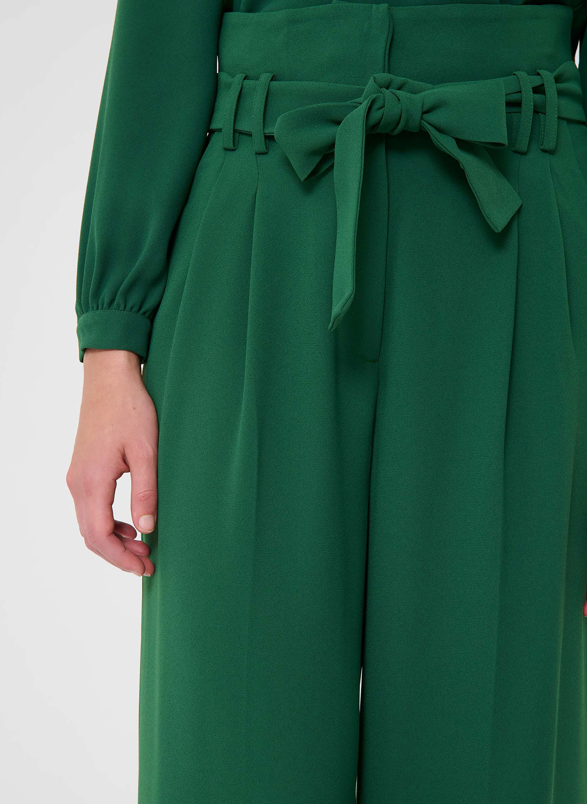 PIA - Pantalon large taille haute | Vert