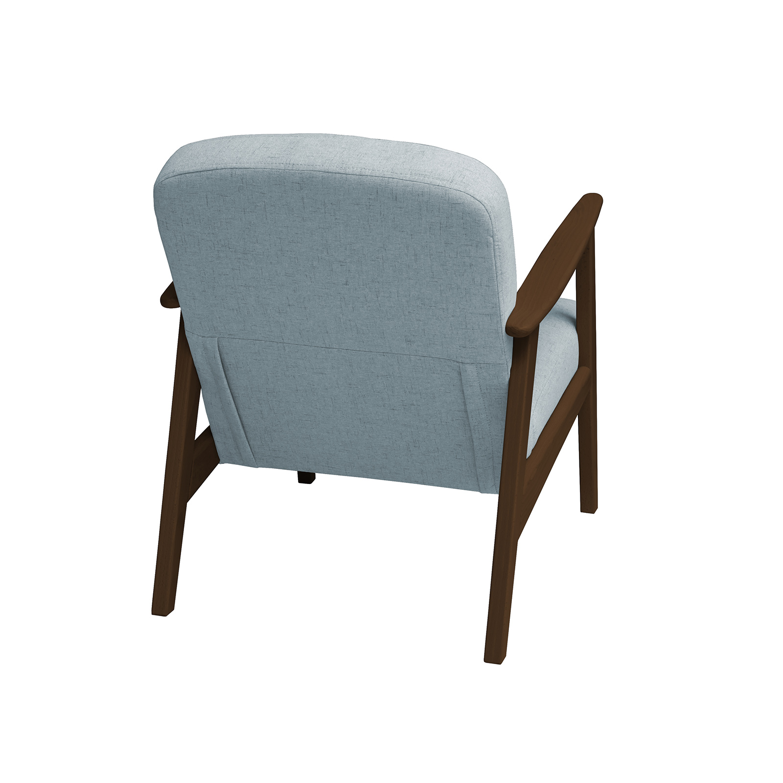 Sessel - pastellblau - Füße dunkelbraun - 63 cm breit
