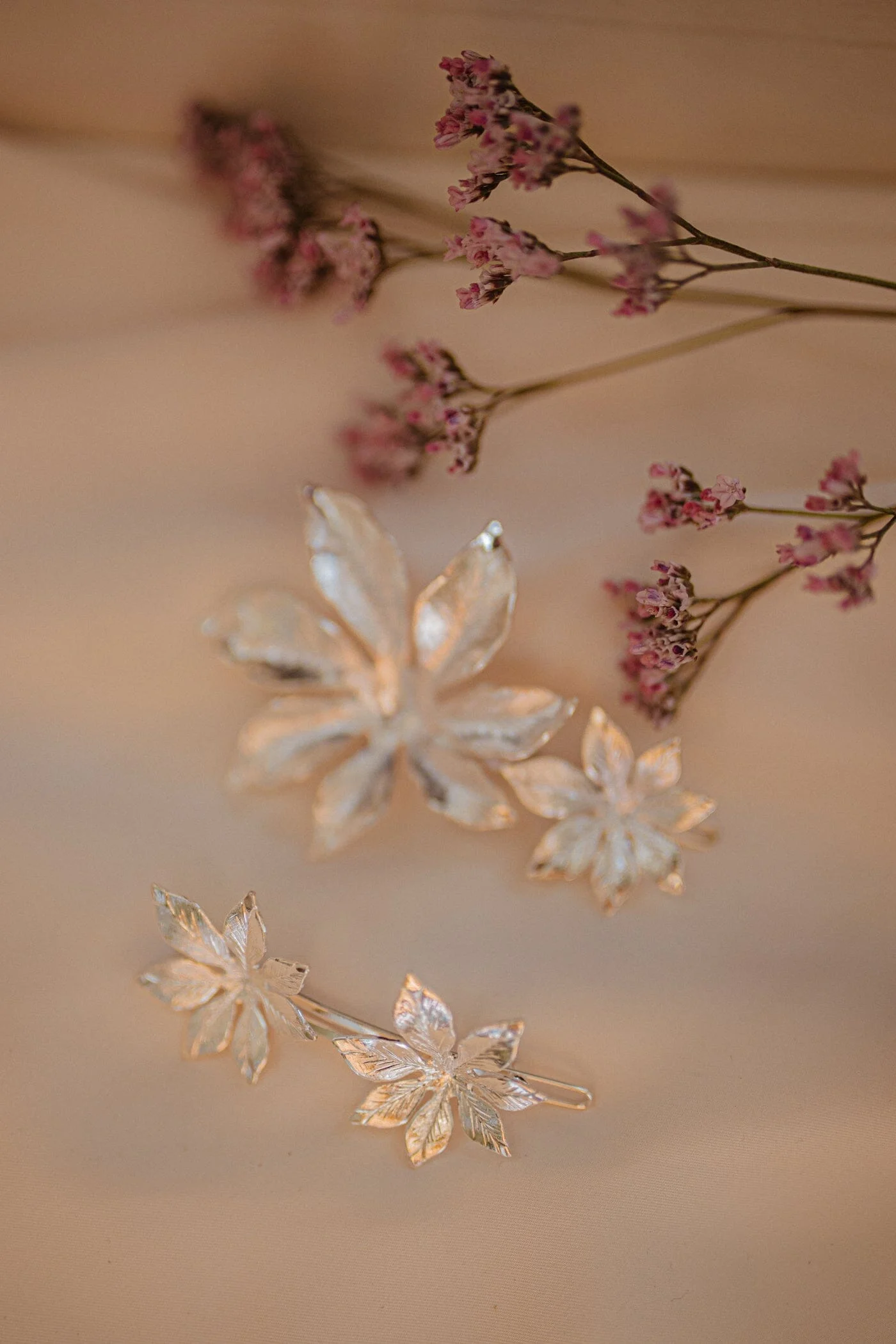 CHLORIS - Barrette fleurs plaqué argent | Argent