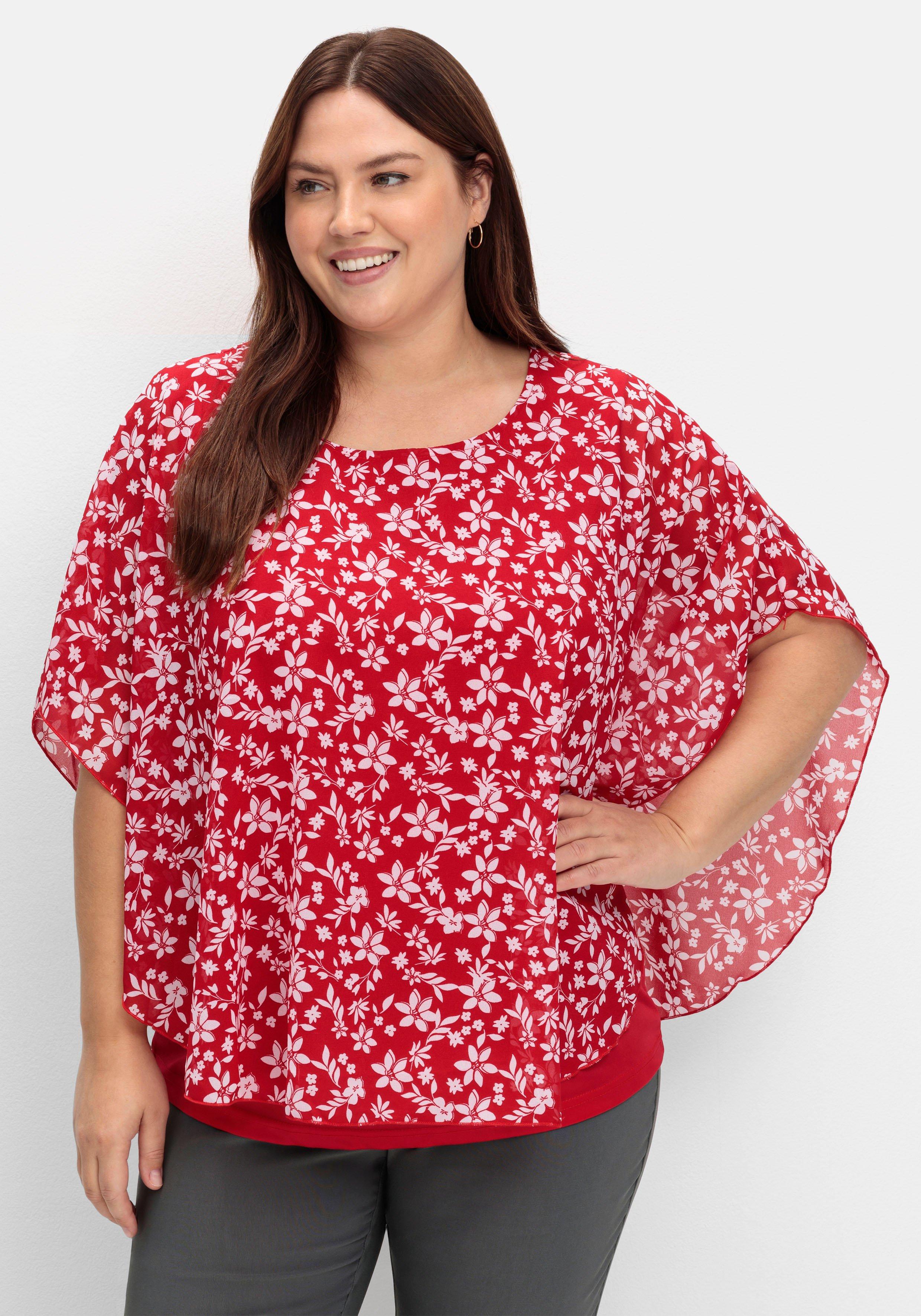 Tunika in Layeroptik, mit Blumenprint