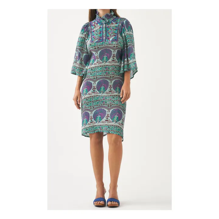 Antik Batik Robe Mini Tala Voile de Coton | Aqua