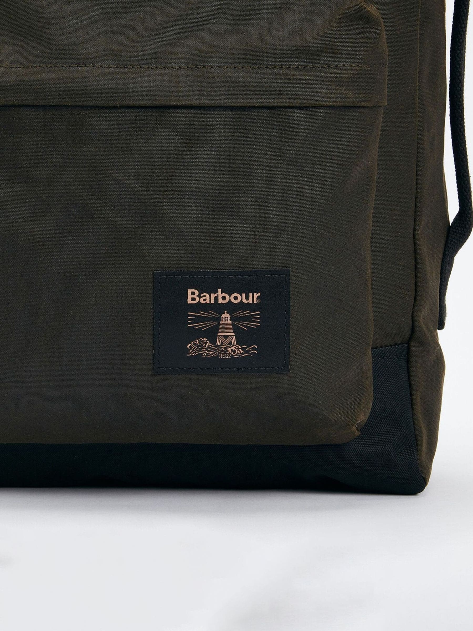 Groen - Barbour® Field gewaxte rugzak