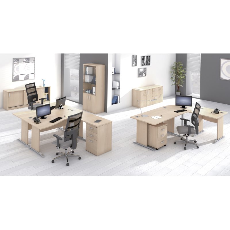Bibliothèque haute bois avec portes basses H 182 x L 80 cm Excellens / Arko