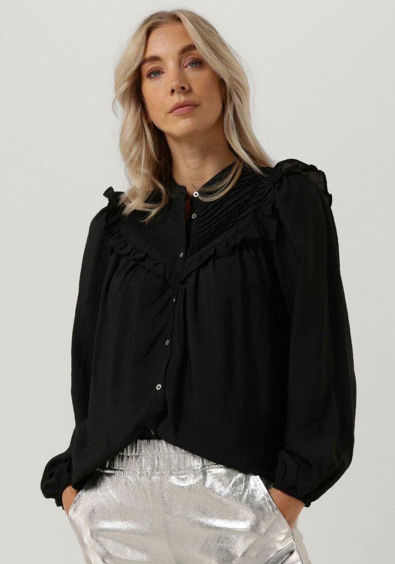 CO\\'COUTURE zwarte co'couture blouse callum frill shoulder shirt