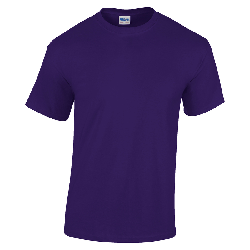 Camiseta básica de manga curta Gildan Heavy Cotton, 100% algodão grosso.