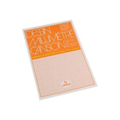 Canson - bloc dessin millimétré - 50 feuilles - A3 - 90G - blanc