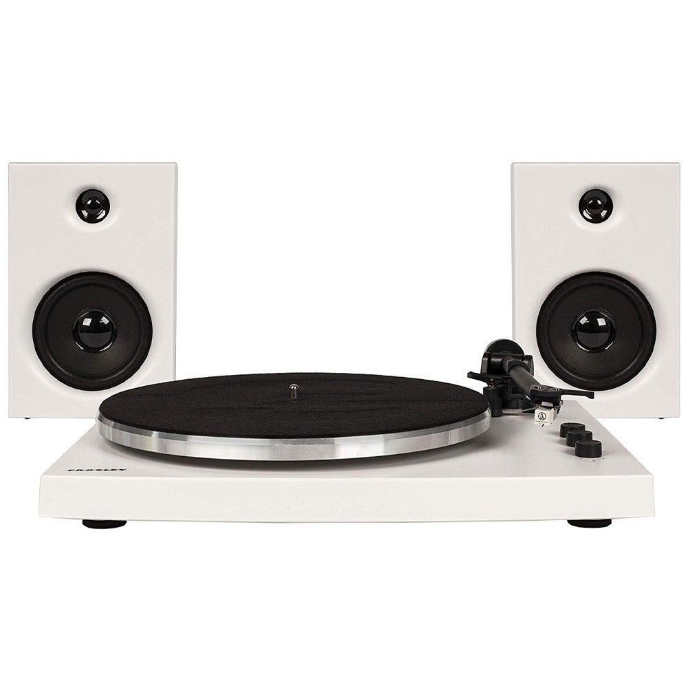 Crosley T150 White platenspeler met externe speakers en Bluetooth