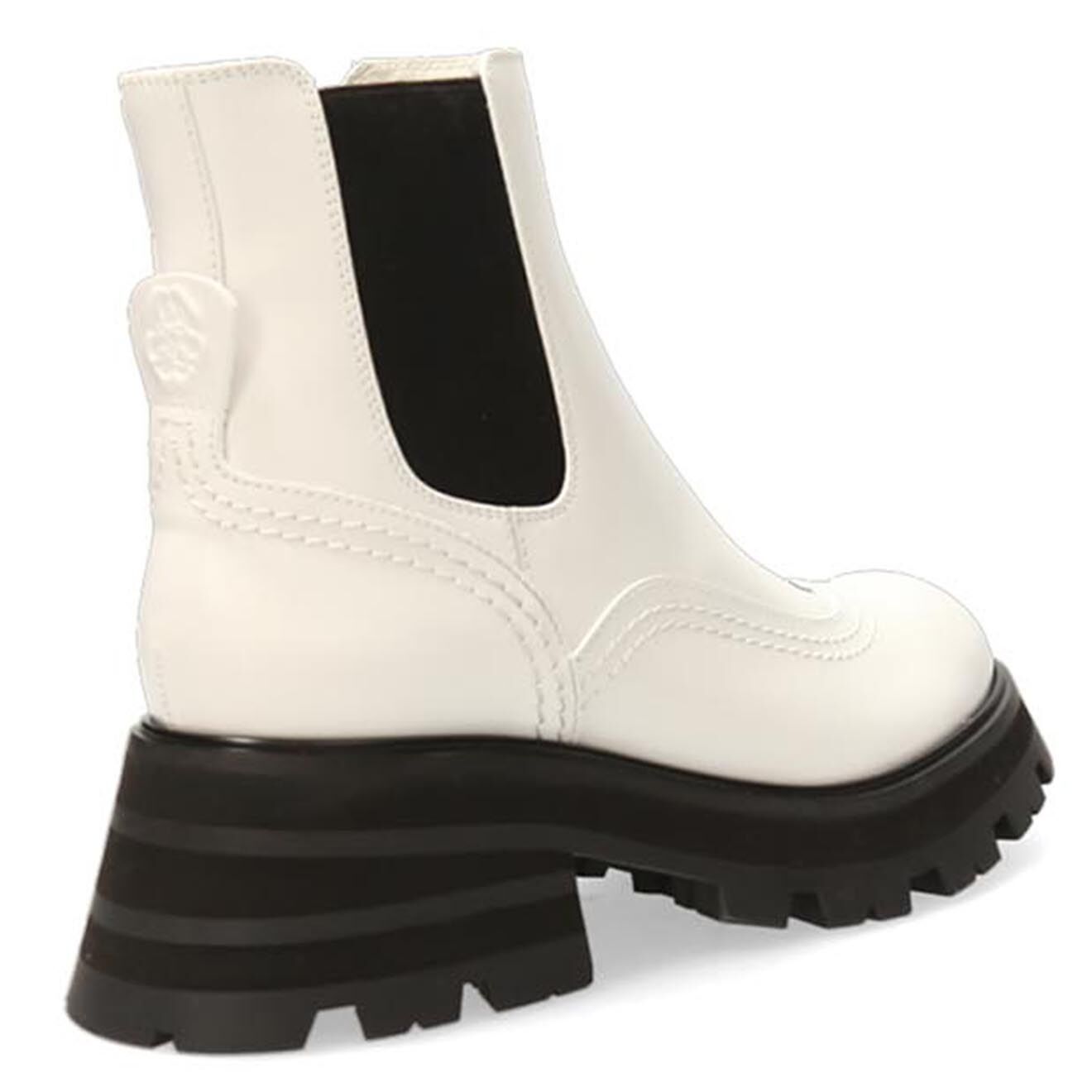 Alexander McQueen Chelsea Boots en Cuir ivoire/noir - Talon 6 cm