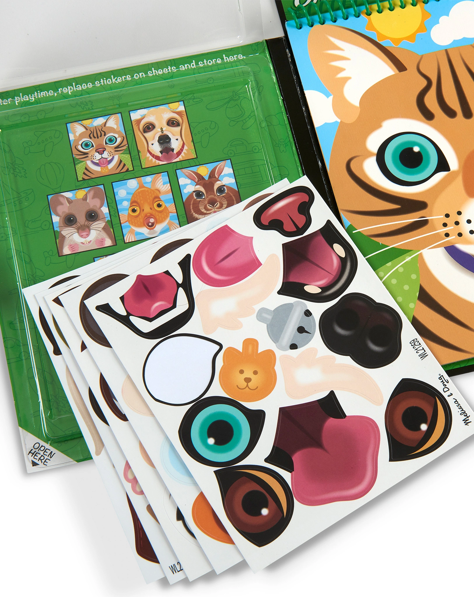 Sticker-Spiel MAKE A FACE - HAUSTIERE in bunt