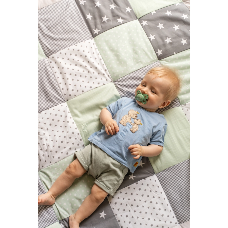 Ullenboom Krabbeldecke & Laufgittereinlage 120 x 120 cm Patchwork mint grau 120x120 cm