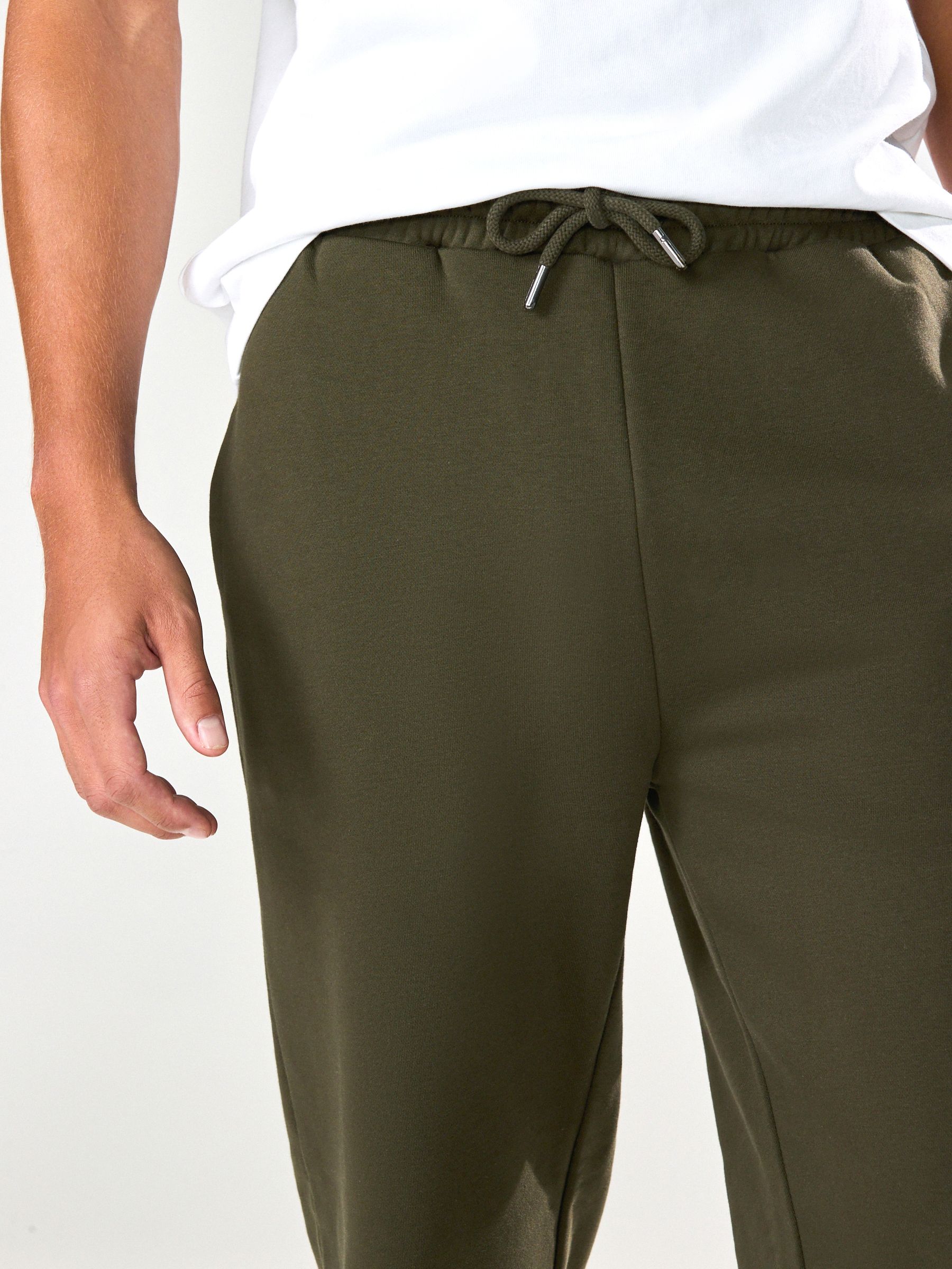 Kakigroen - Straight fit - Katoenrijke Jersey Joggingbroeken