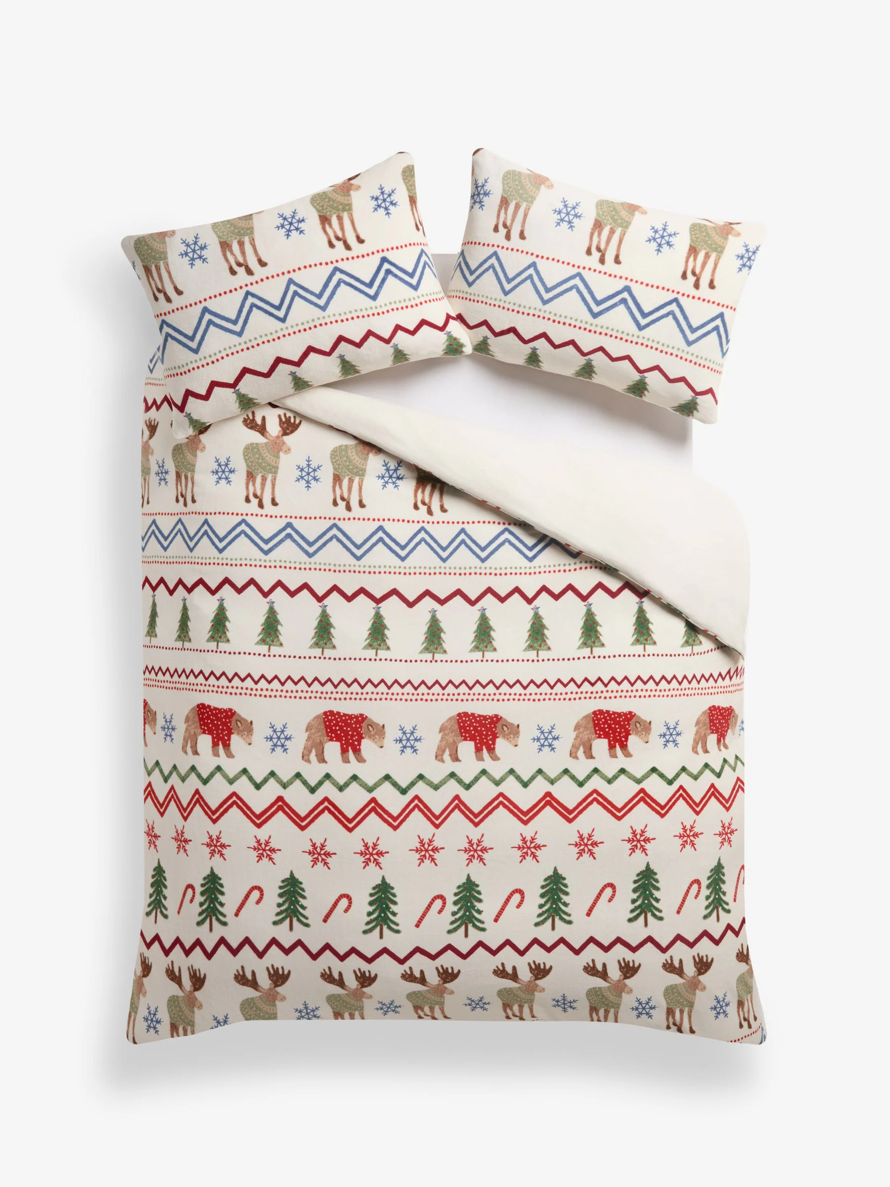 Set van Kerstmis fleece Dekbedovertrek en kussensloop