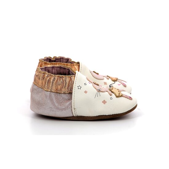 Chaussons Dancing Mouse   Blanc rose Glitter        17/18   de               Robeez