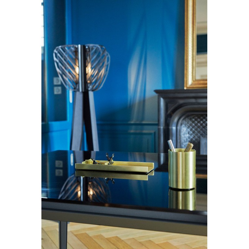 Bureau droit Direction Onyx plateau verre