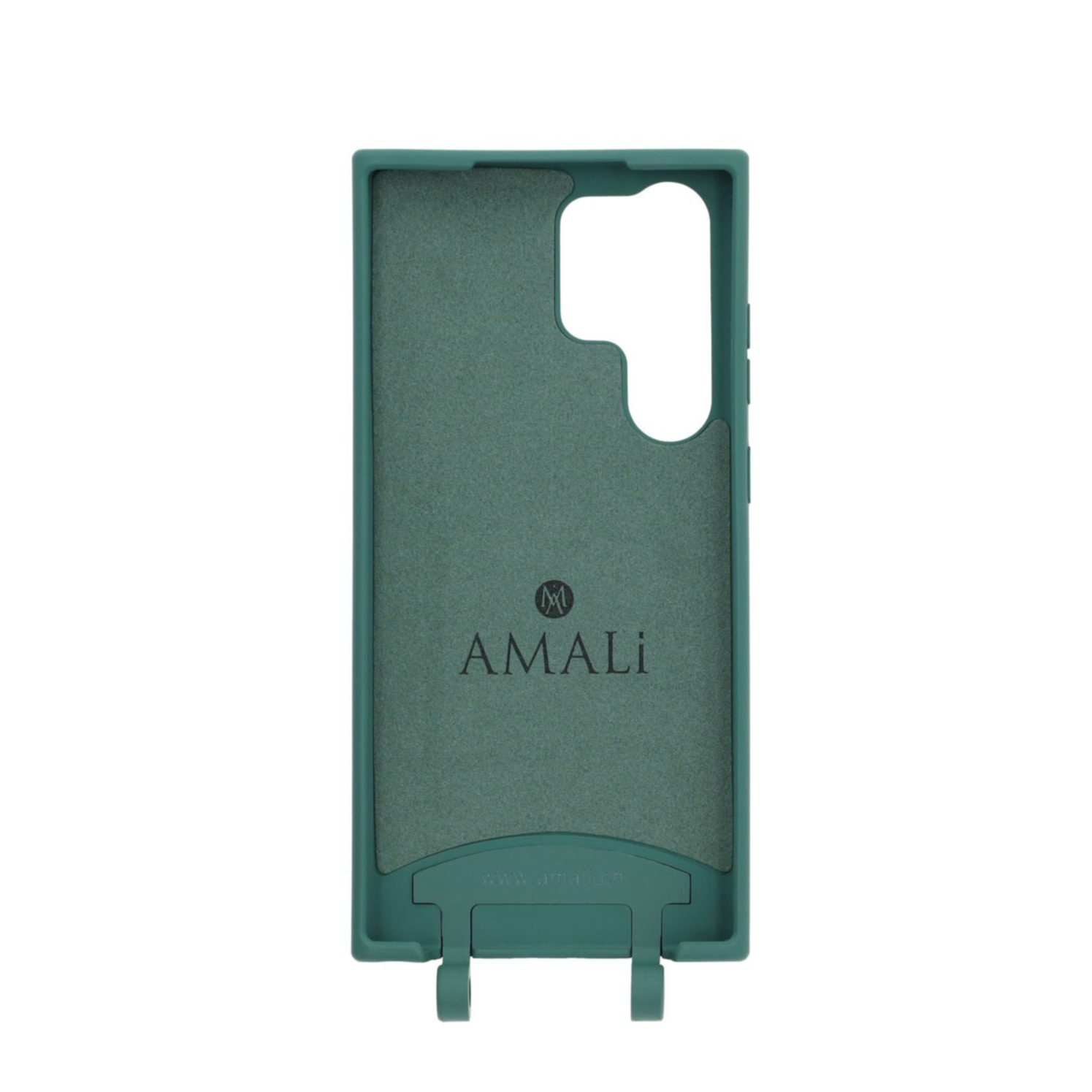 Samsung Galaxy S23 Ultra 5G Handy Hülle Elegantes Case mit abnehmbarem Necklace Adapter - Darkgreen / Silver