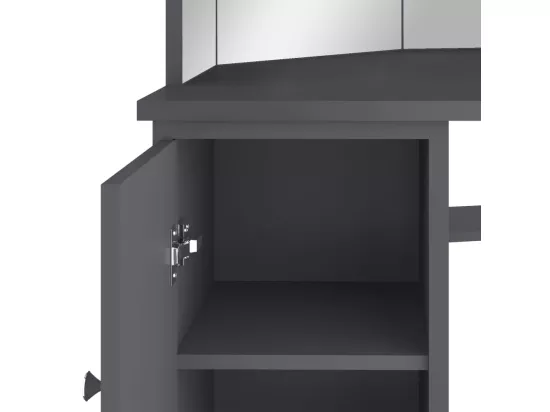 Coiffeuse d'angle avec LED Gris 111x54x141,5