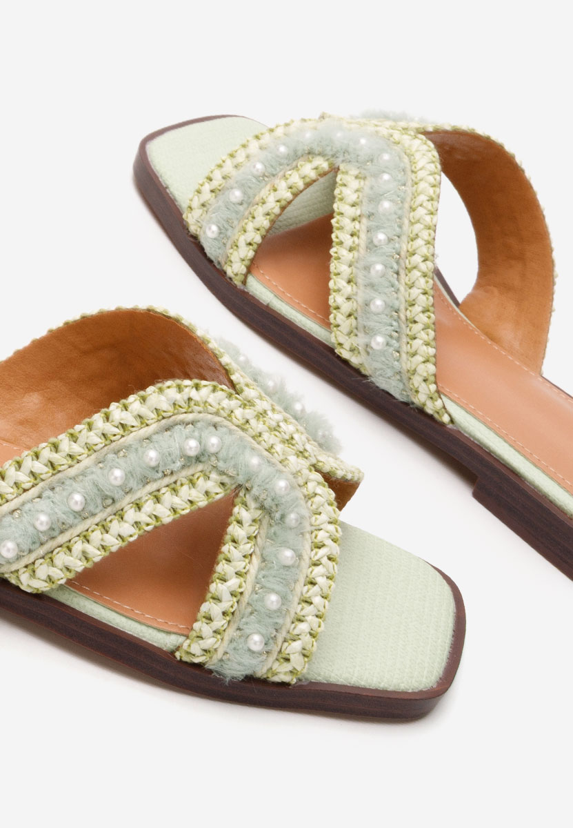 Mules plates femme vert Ingryd