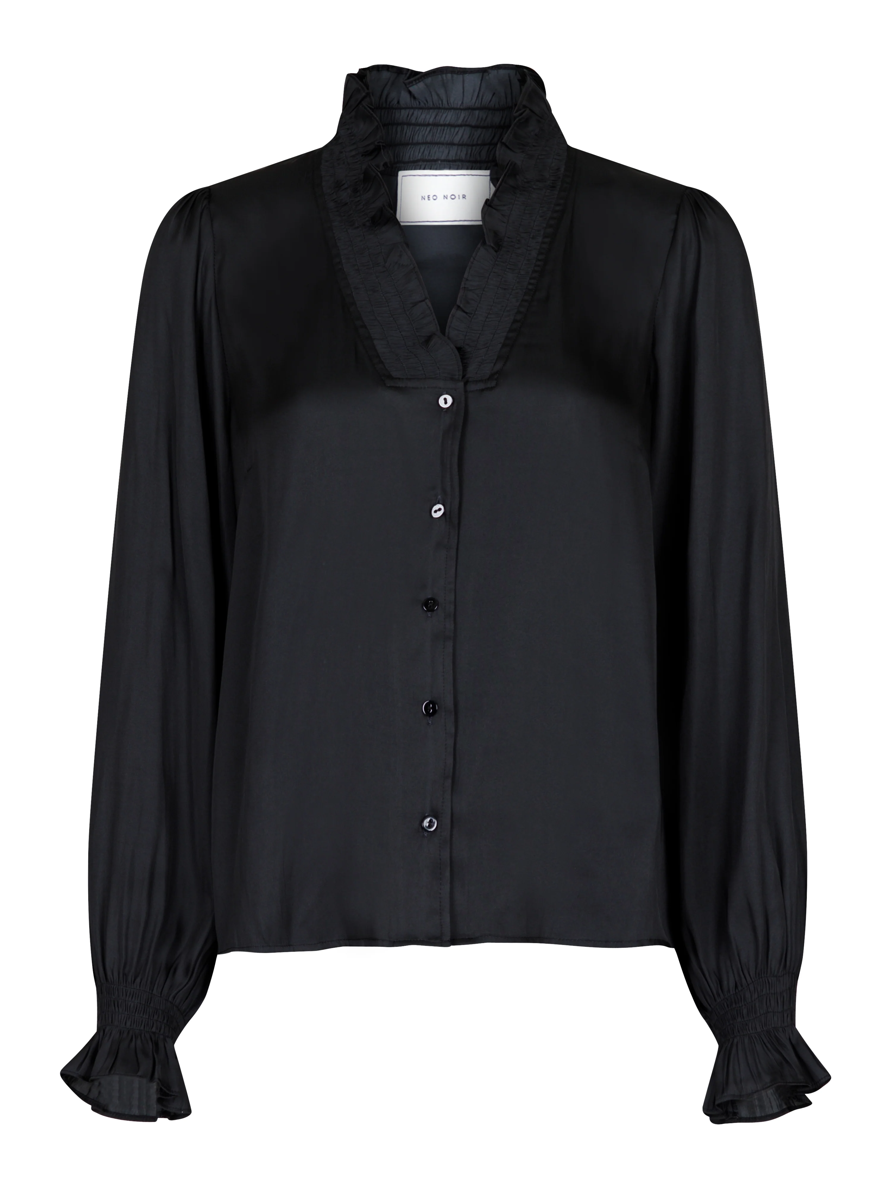 Neo Noir  Brielle Satin bluse - sort