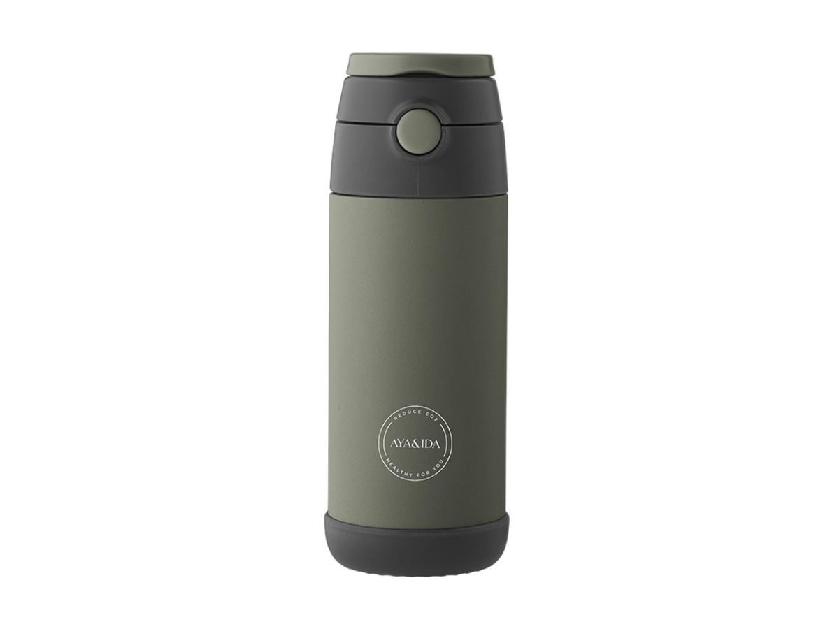 AYA&IDA 350 ml kids thermosfles met rietje - Tropical Green