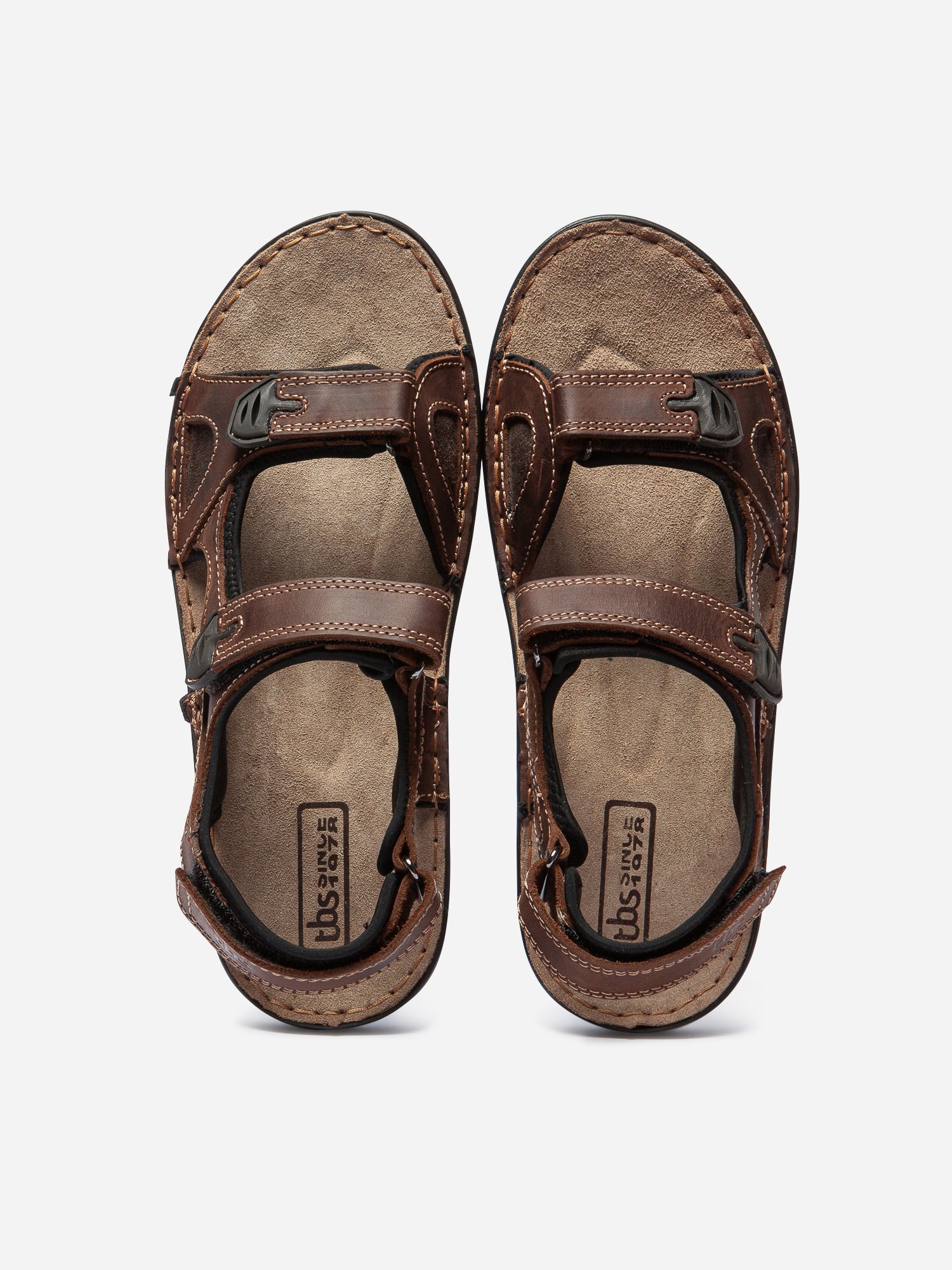 Sandales Homme Dessus Cuir Marron