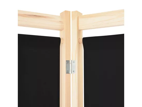 Cloison de séparation 4 panneaux Noir 160x170x4 cm Tissu