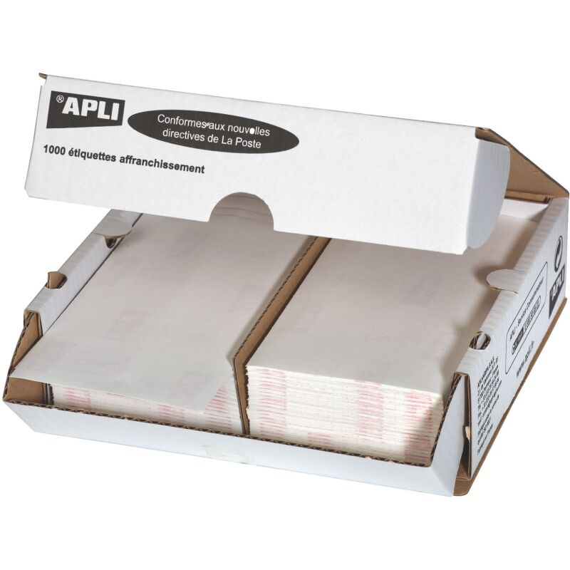 Etiquette affranchissement 2 de front 175 x 45 mm Apli Agipa blanche - Boîte de 1000