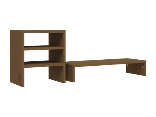 Support de moniteur Marron miel 81x20x30 cm Bois de pin solide