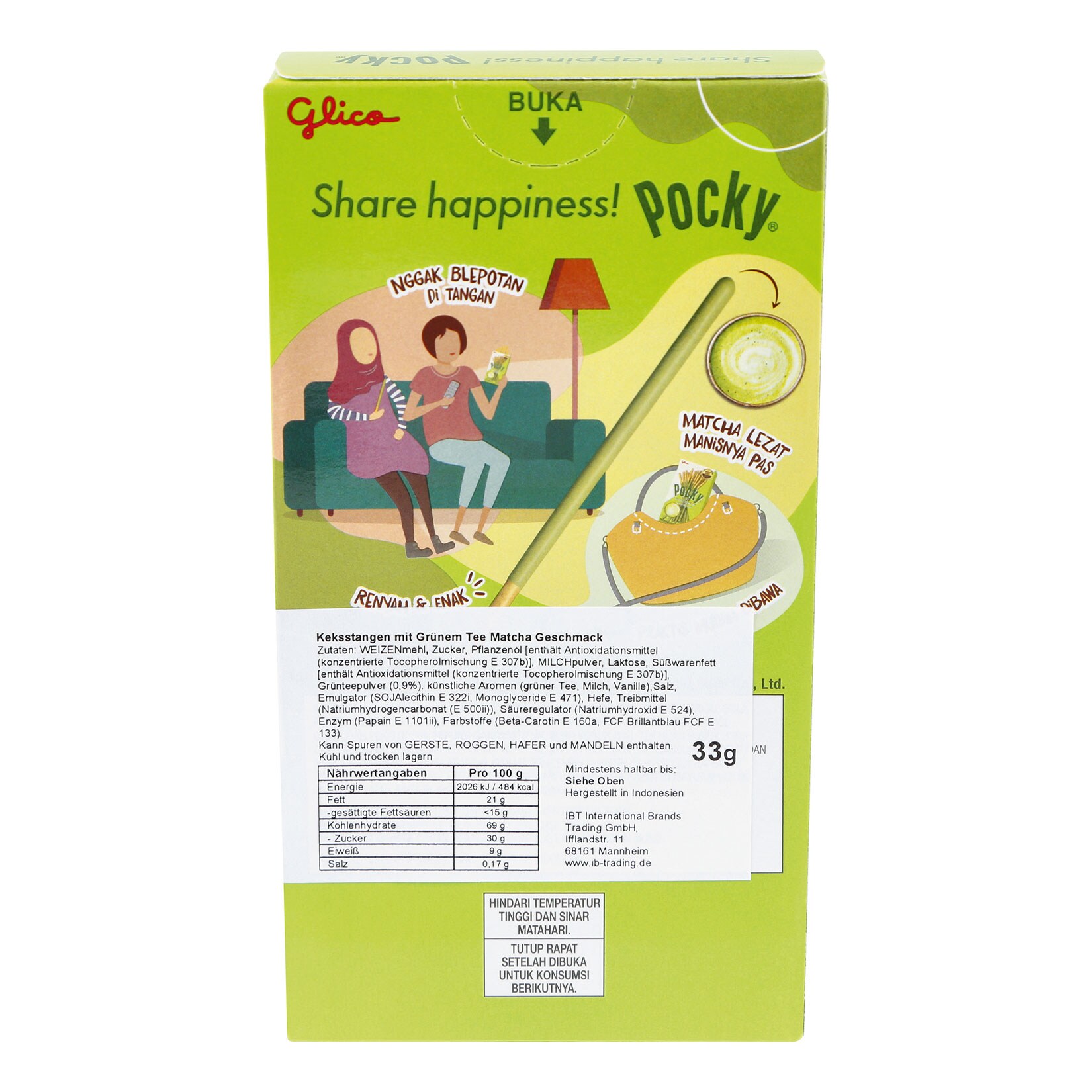 Pocky Green Tea Matcha 33 g, 10er Pack