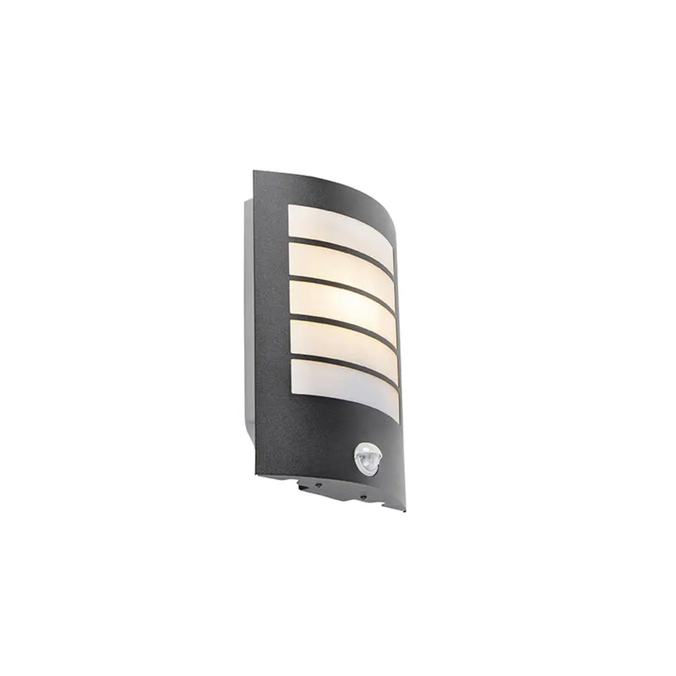 Qazqa buitenlampen met sensor miro zwart e27
