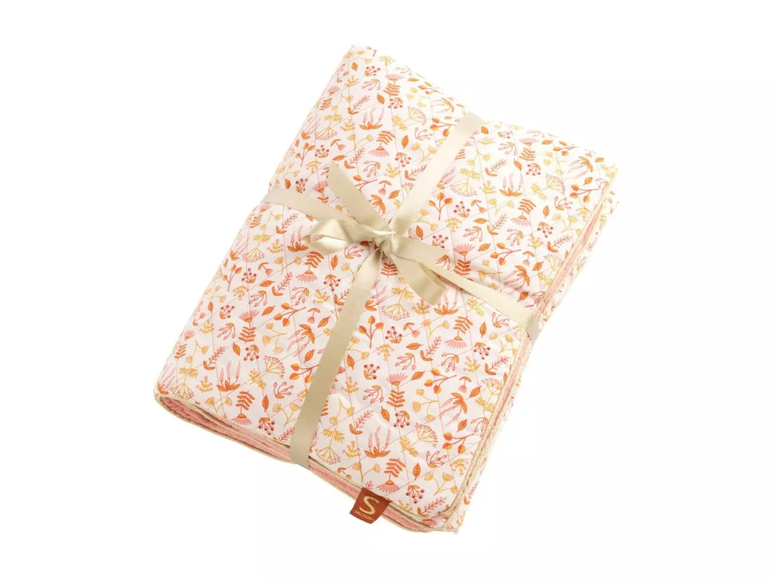 Couvre lit bébé en coton rose