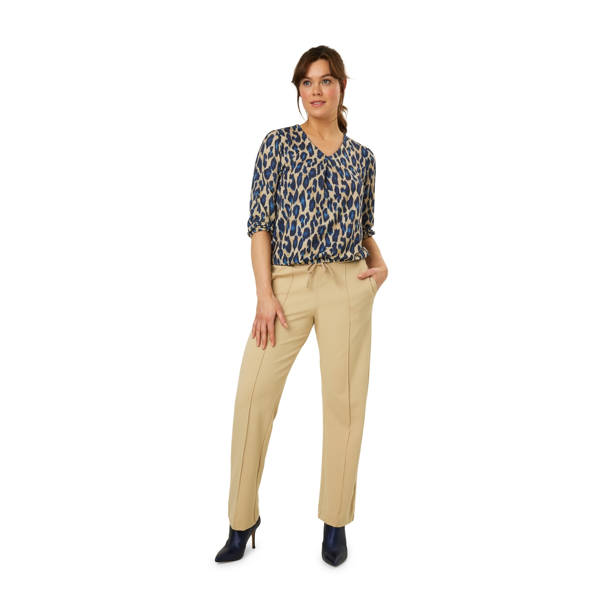Dames Blouse 25002 blouse panterprint jersey lurex