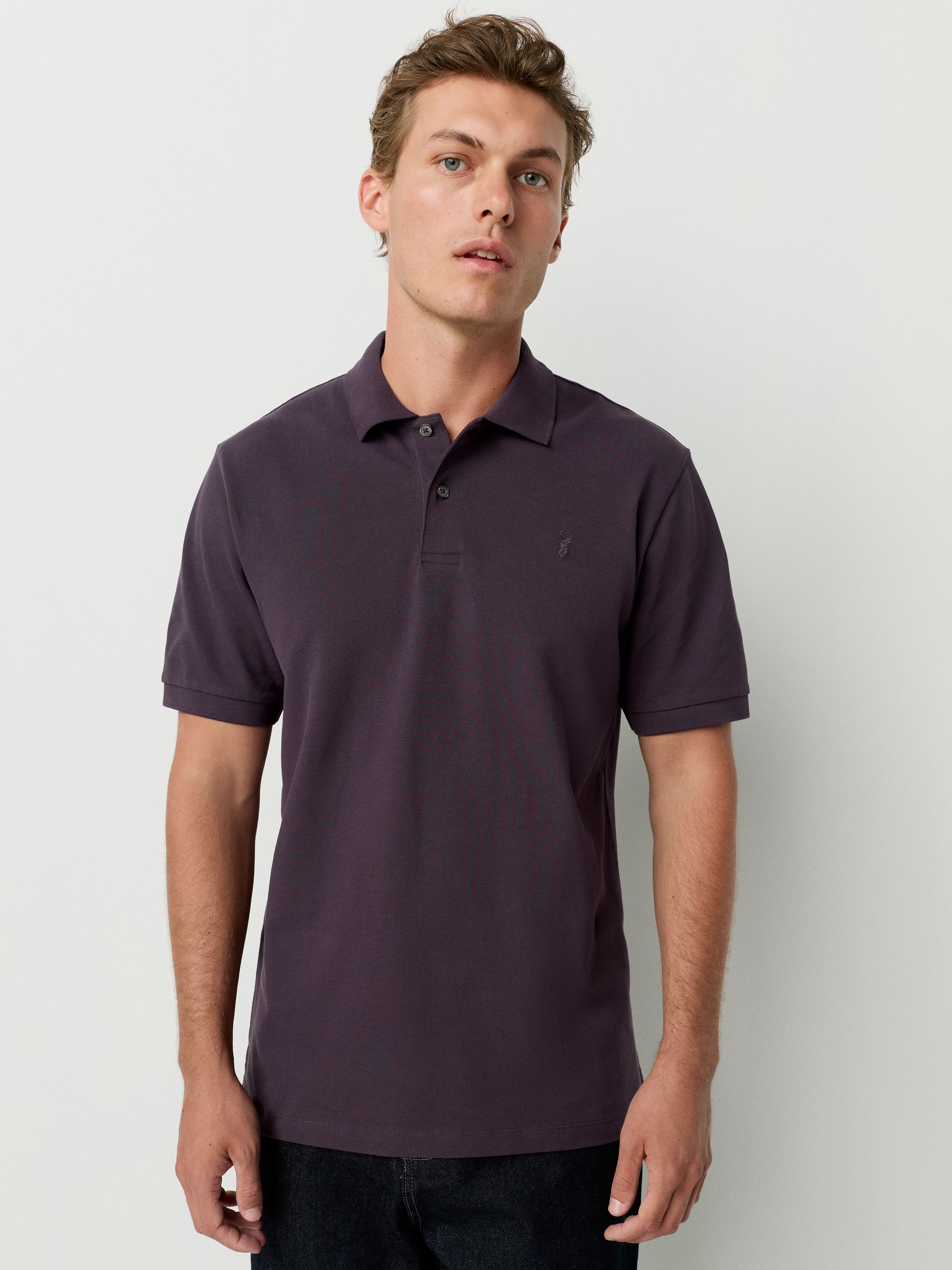 Donkerpaars - Normale Pasvorm - Long-Sleeve Pique Polo Shirt