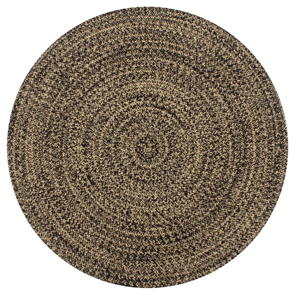 vidaXL Tapijt – Zwart Jute – Tijdloos Design – Natuurlijk Gevlochten
