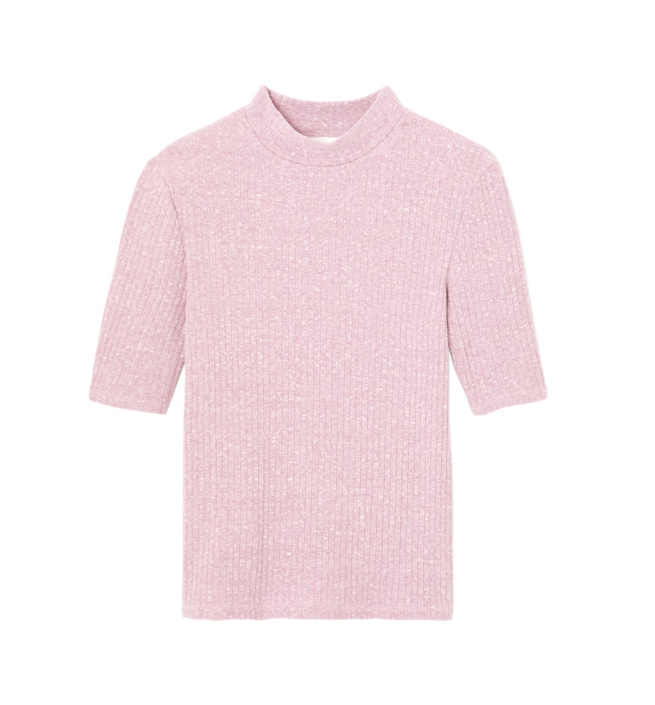 T-shirt col montant - Rose