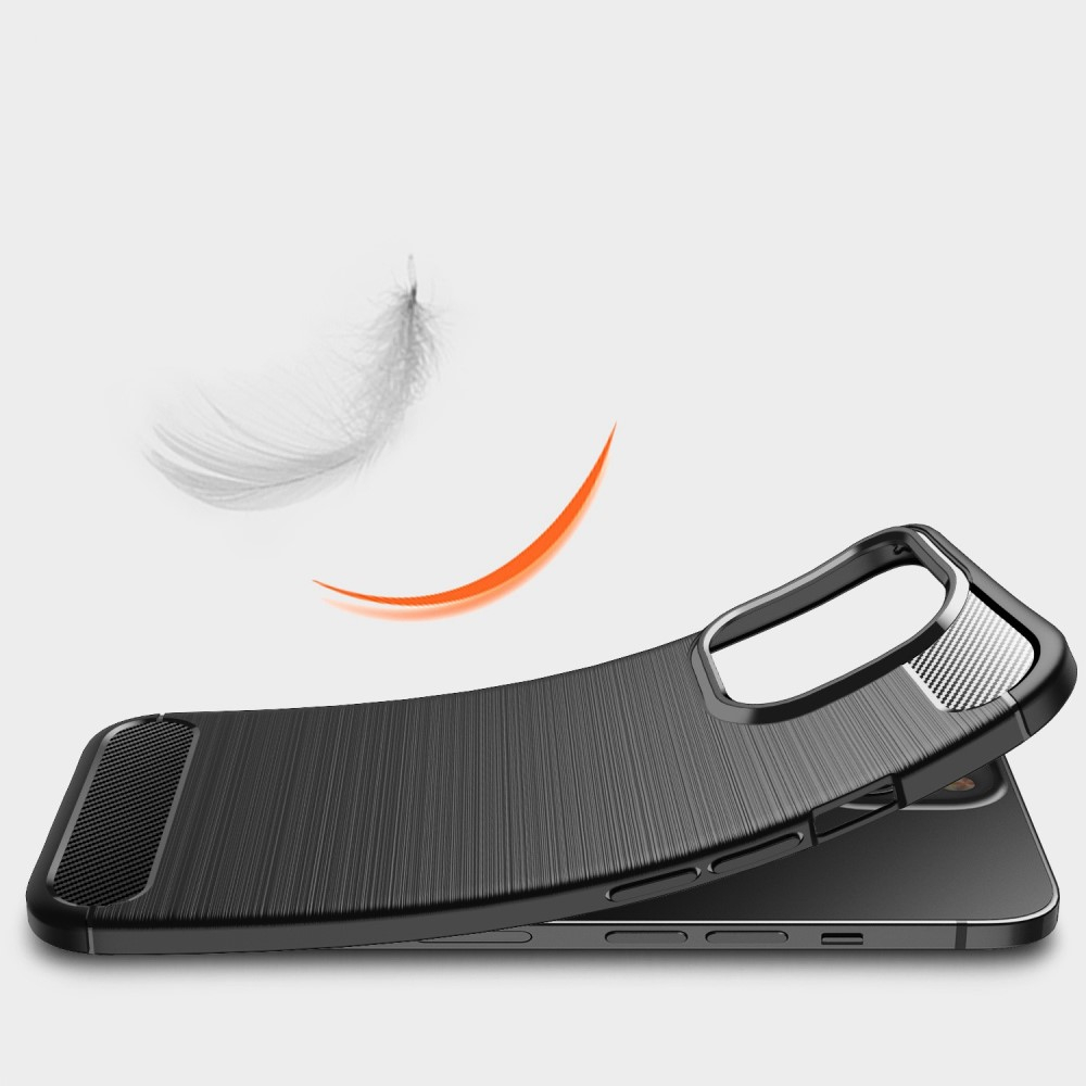 iPhone 14 Pro Max Gummi Case Schutzhülle Carbon Look - Schwarz