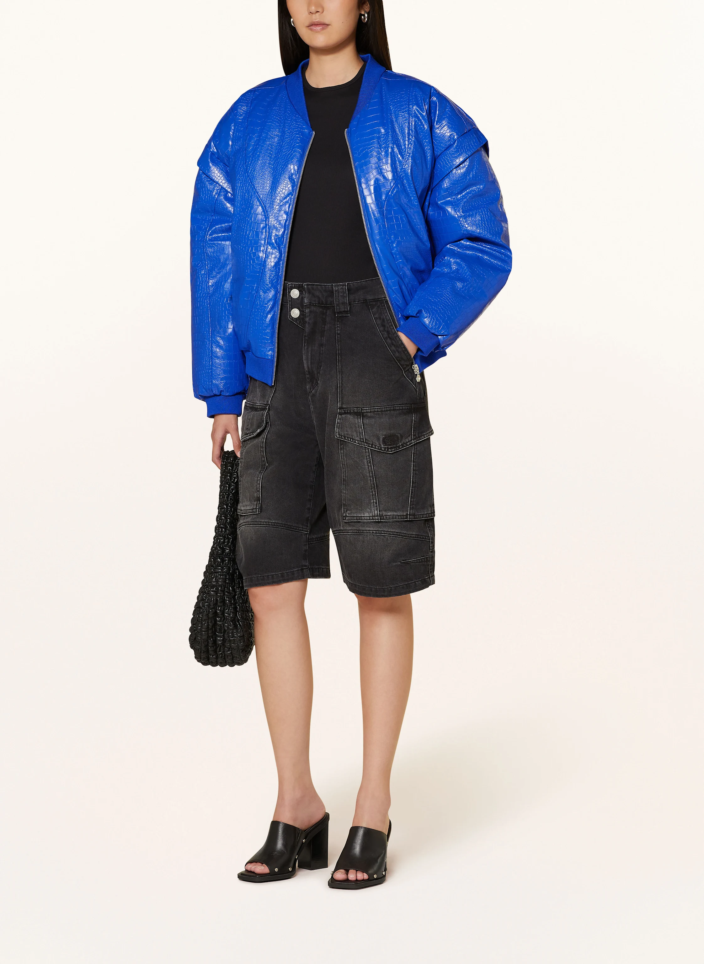 OW Collection Blouson CROC in Lederoptik