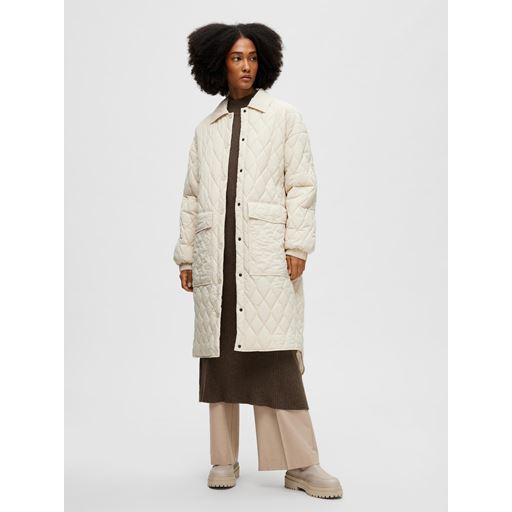 Selected Femme Mia Quiltet Frakke, Sandshell, 40