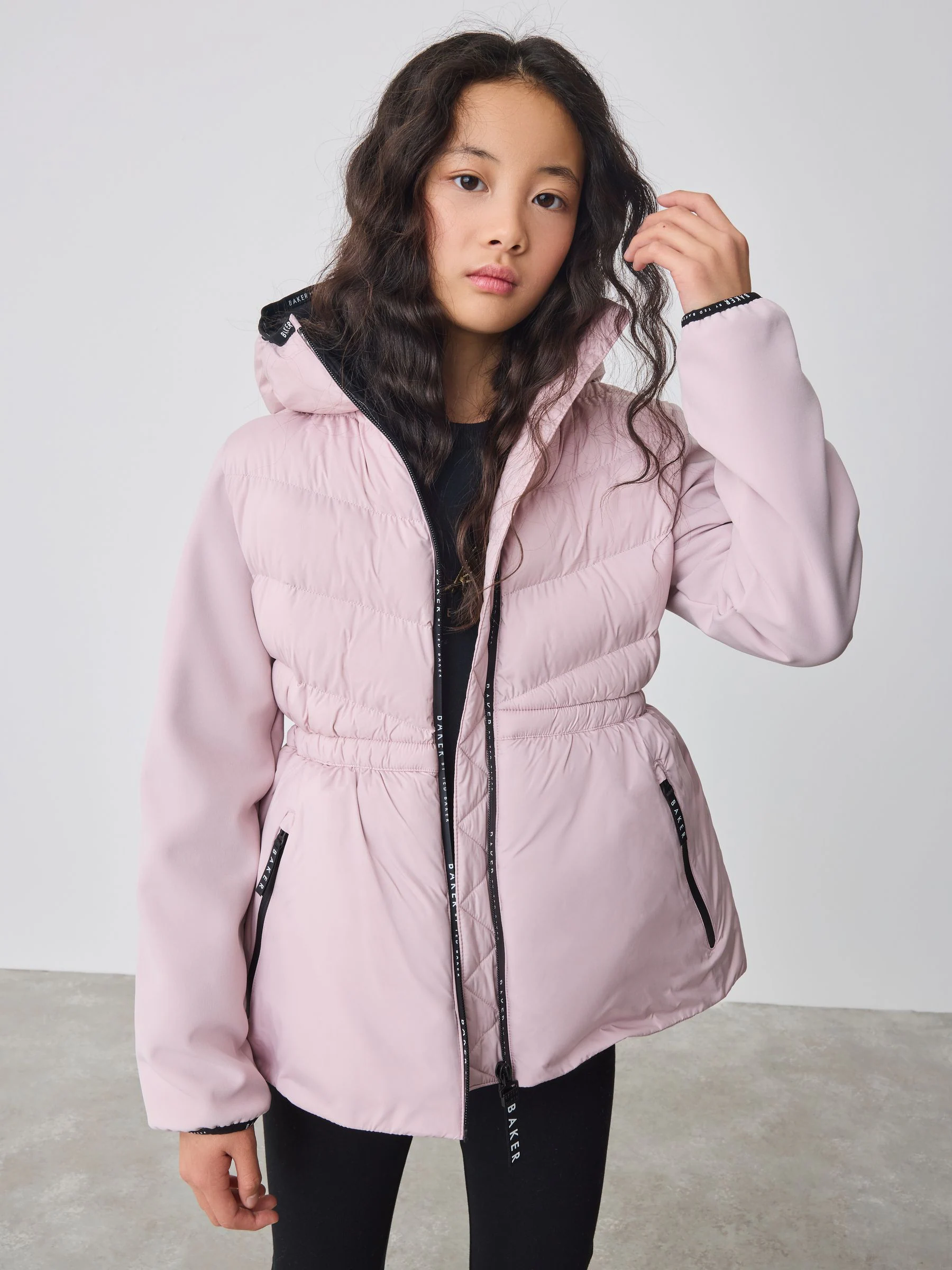 Paars - Baker by Ted Baker - Lichtgewicht, gewatteerde en regenbestendige jas met peplum