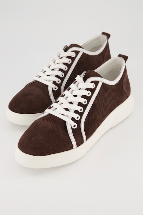 Veloursleder-Sneaker, Zierstreifen, Weite H