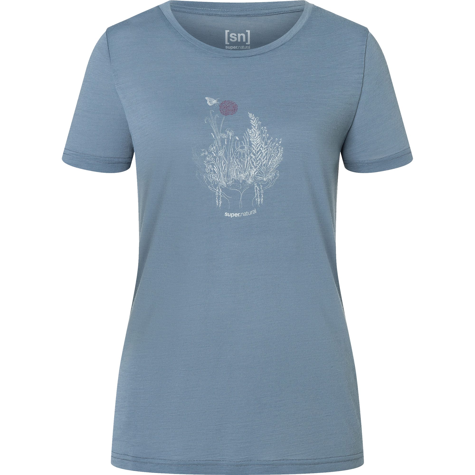 super.natural Flowerhands T-Shirt Damen flint stone
