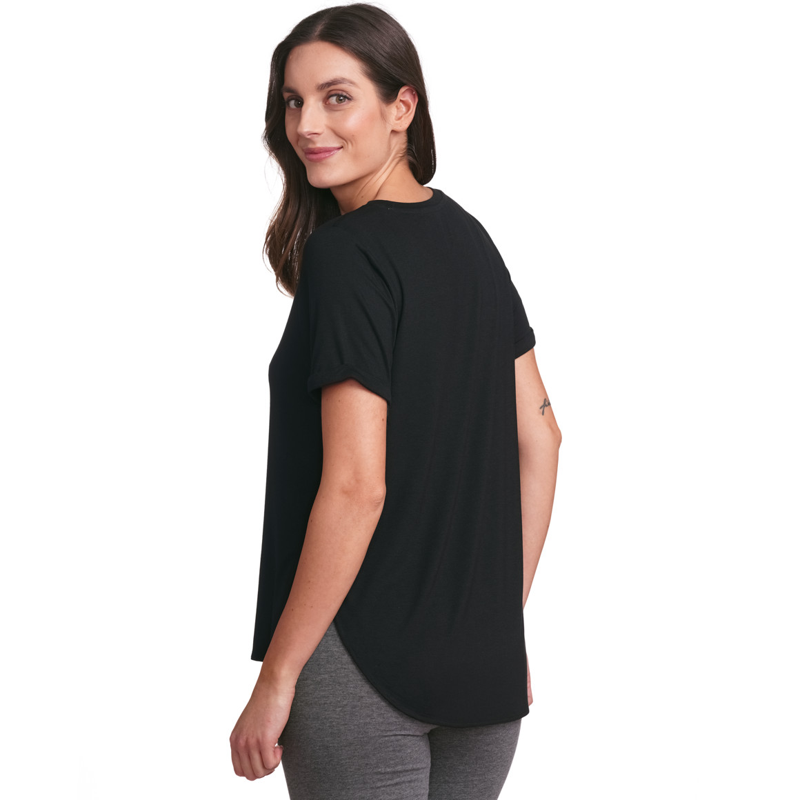 Gna Benotti Damen Schlafshirt mit Leoparden-Print schwarz