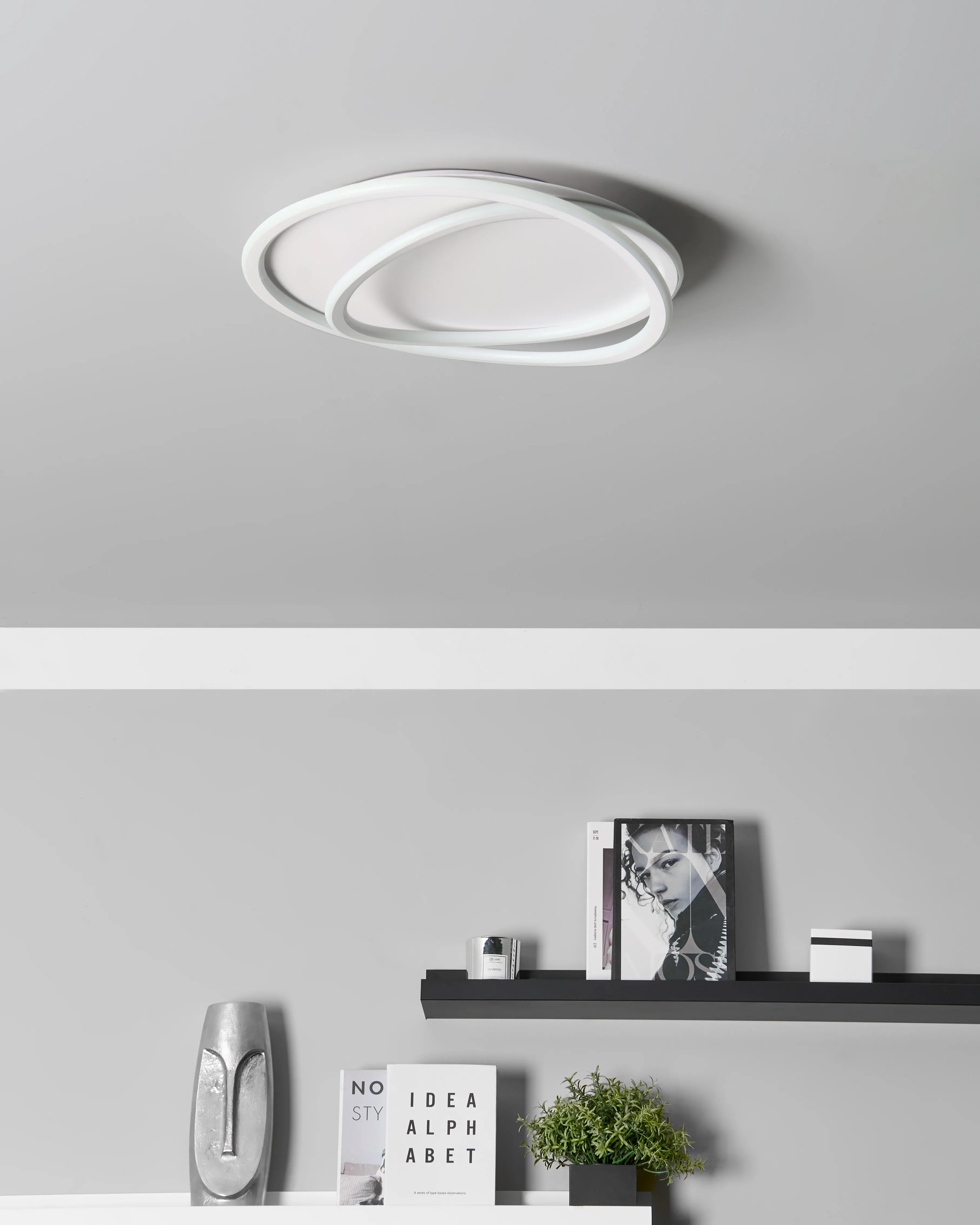 LED plafondlamp LEYLAN met dimmer Wit