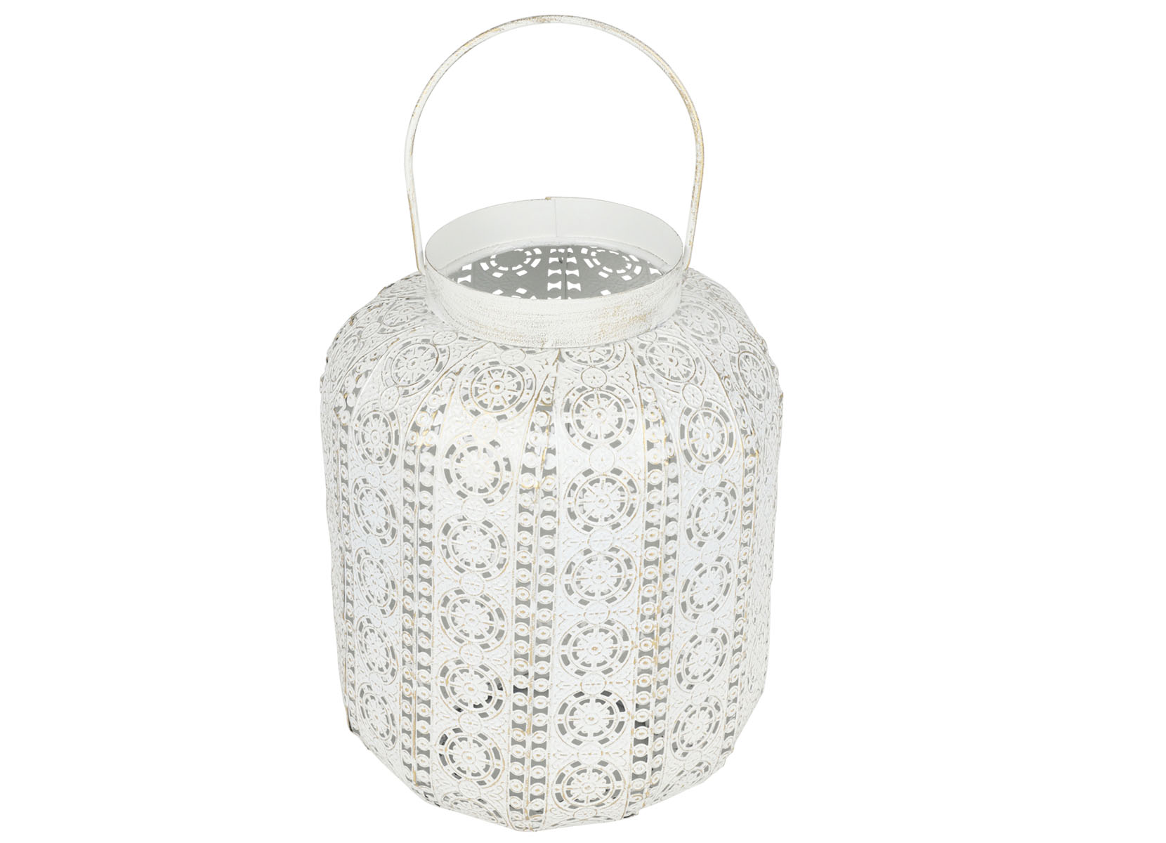 Metall-Laterne Oriental 18x25cm Antik-Weiß