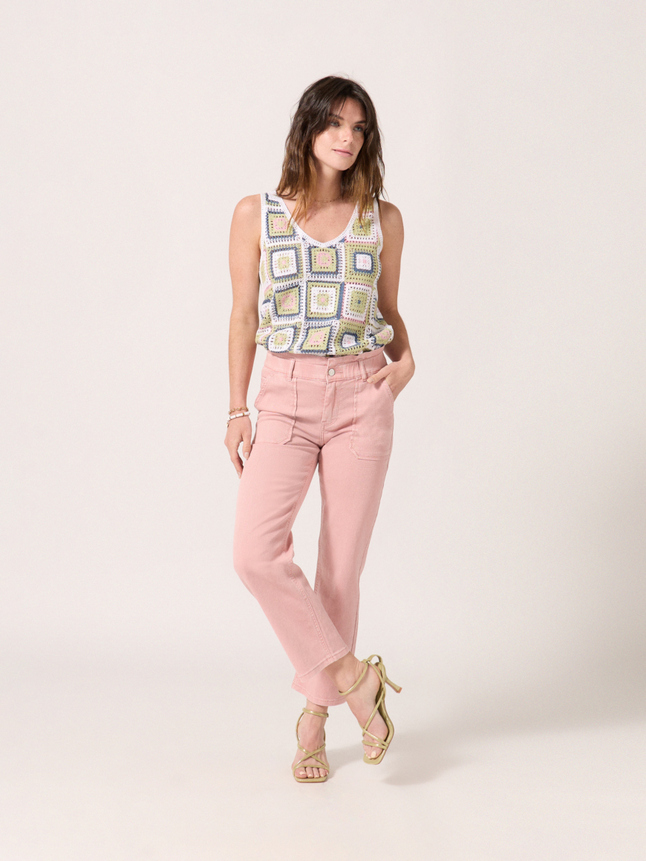 Pantalon twill taille elastique